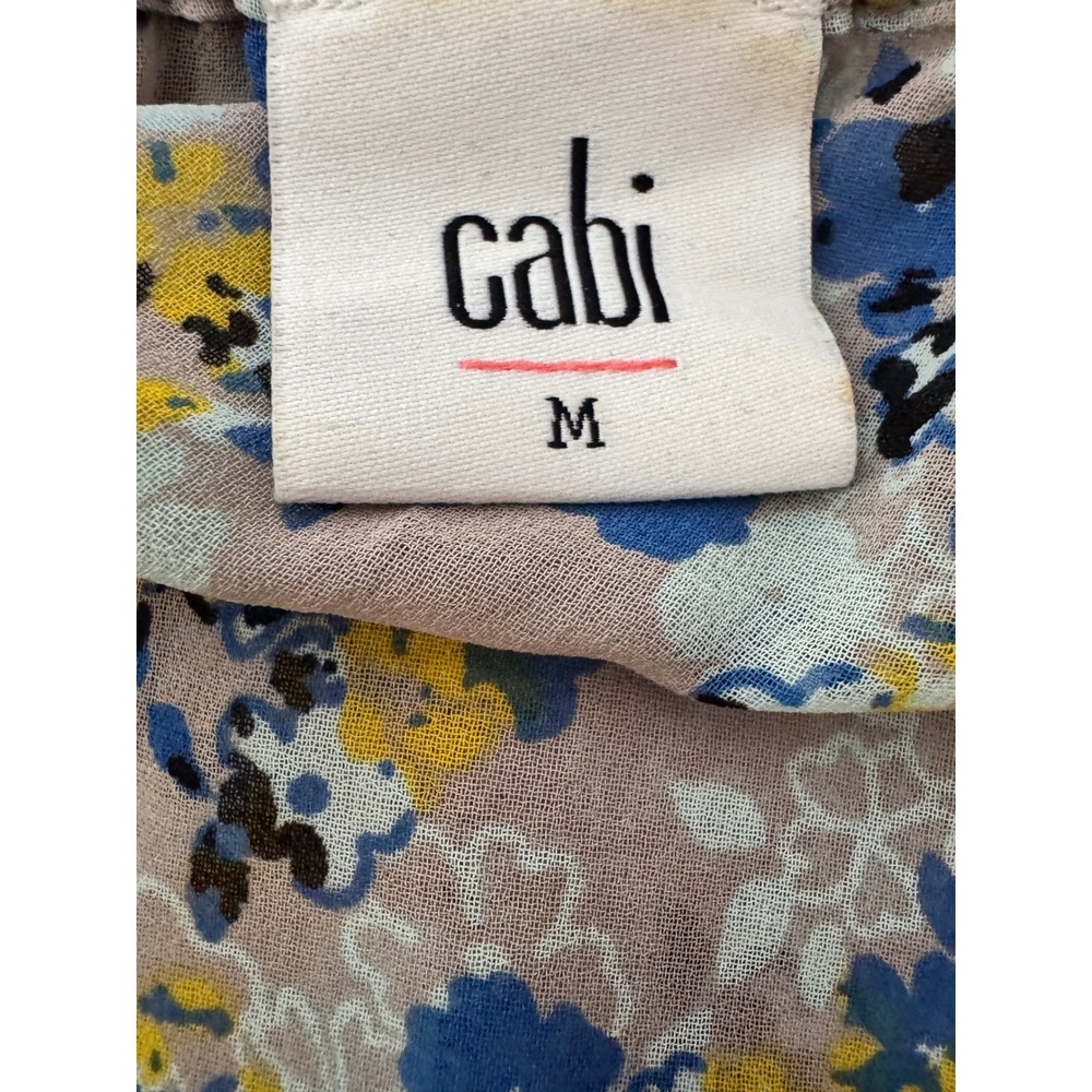 Cabi‎ Floral Print Sleeveless Collared Button Front Blouse Women's Size M - Picture 3 of 7